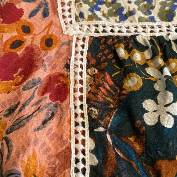 Anthropologie Maeve Nikki Peasant Blouse bohemian balloon sleeve crochet floral - Picture 6 of 15